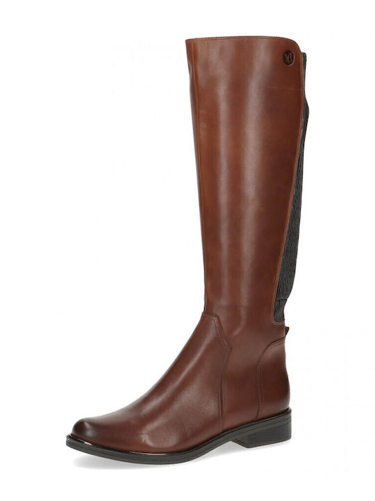 Caprice Leather Riding Boots with Zipper Tabac ...