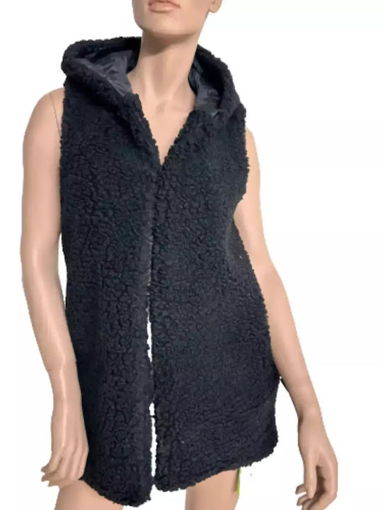 Bode Women's Sleeveless Short Fur Black