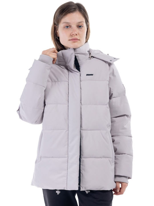 District75 Women's Short Puffer Jacket for Winter Beige
