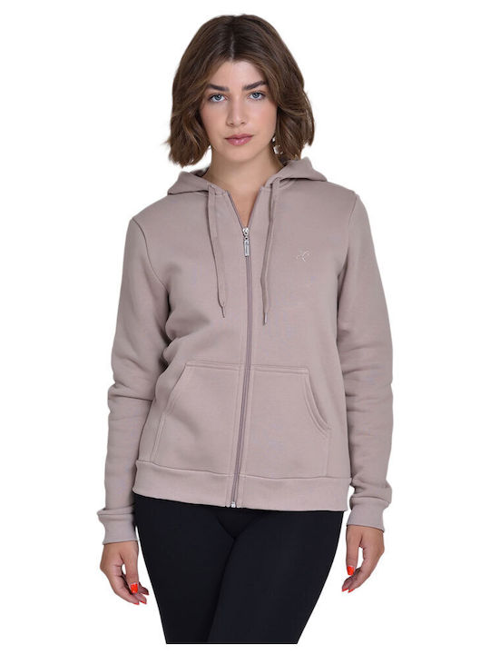 Target Women's Hooded Fleece Cardigan Brown