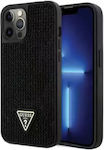 Guess Rhinestones Triangle Metallic Back Cover Durable Black (iPhone 12 Pro Max)