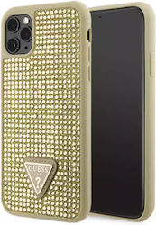 Guess Rhinestones Triangle Задна корица Металик Устойчив на удар Златен (iPhone 11 ProRealme 11 Pro / 11 Pro+ - Реалме 11 Про / 11 Про+)