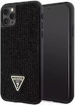 Guess Rhinestones Triangle Back Cover Metallic Durable Black (iPhone 11 Pro Max)