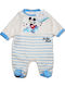 Disney Mickey Mouse Baby Bodysuit Long-Sleeved Velvet White