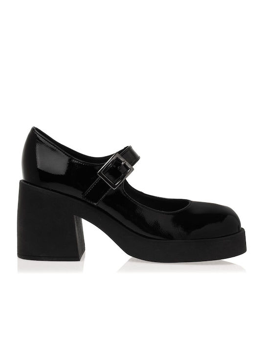 Sante Leather Black Heels