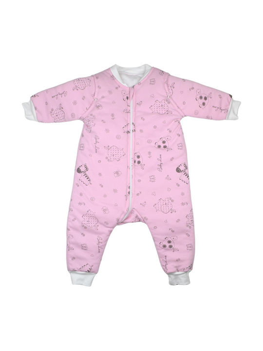 Ninetta Bebe Winter Schlafsack mit Füßen 2.5 Tog Rosa mit abnehmbaren Ärmeln