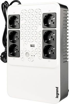 Legrand Keor Multiplug FR UPS Line-Interactive 800VA 480W with 6 Schuko Power Plugs