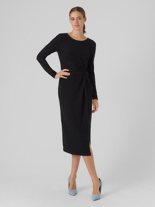 Vero Moda Midi Kleid Schwarz