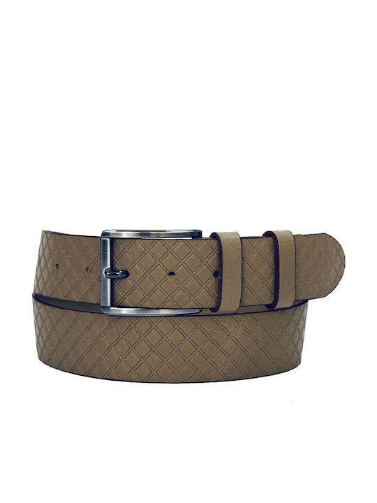 Women Weakness Wide Men's Belt Leather Beige