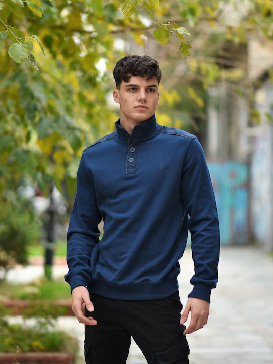 Mohicans Black Line Polo Μπλούζα Μακρυμάνικη Μπλε