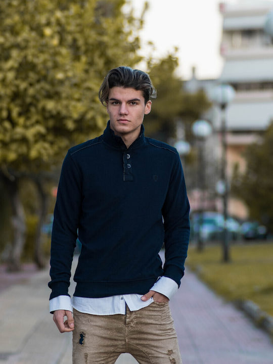 Mohicans Black Line Polo Μπλούζα Μακρυμάνικη Μπλε
