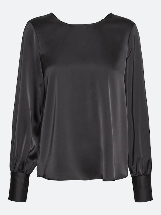 Vero Moda Damen Bluse Langärmelig Schwarz