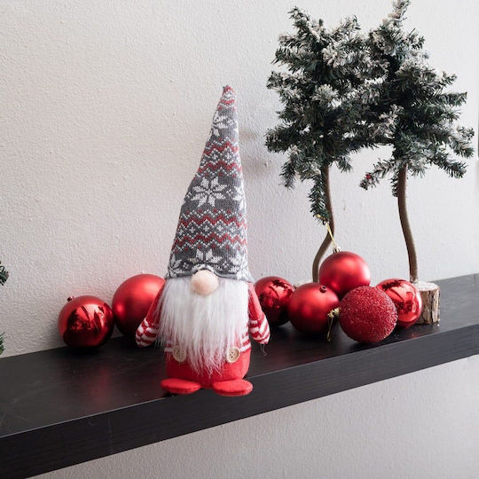 Teoran Iluminată De Crăciun Plastică Figurină Elf Roșu Lungime 8cm.