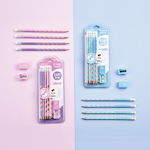 Little Tree Pencil 2B Set with Eraser Pink