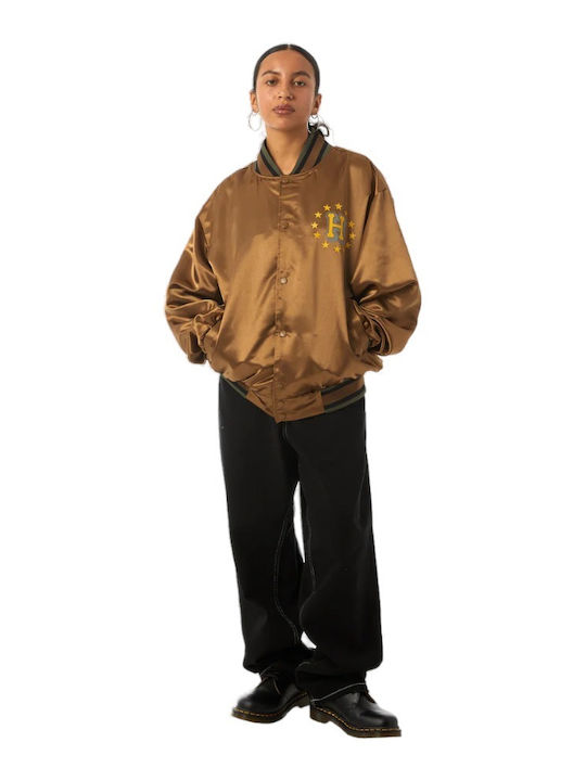 HUF Galactic Stack Winter Jacket Bomber Brown