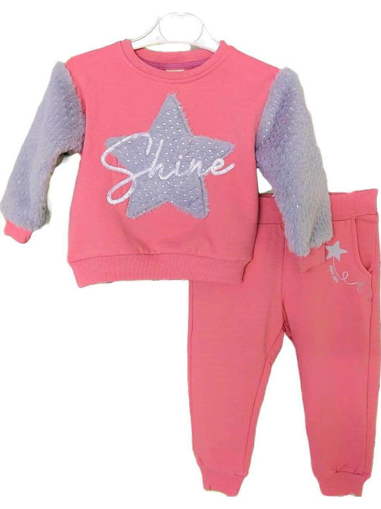 Kinder Sweatpants Set - Jogginganzug Rosa 2Stück