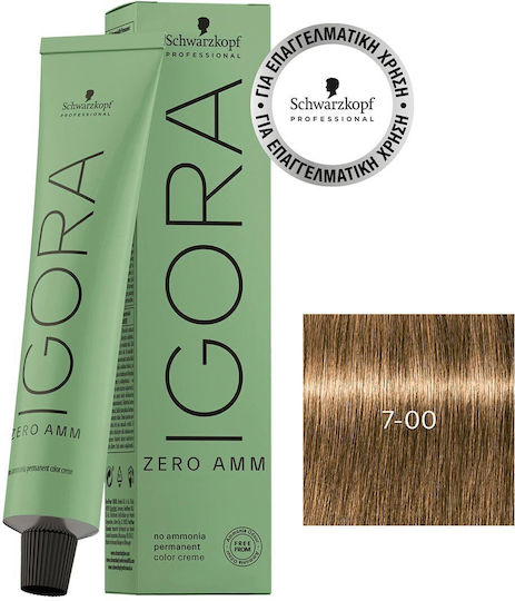 Schwarzkopf Igora Βαφή Μαλλιών Χωρίς Αμμωνία 7-00 Ξανθό Μεσαίο Έντονο Φυσικό 60ml
