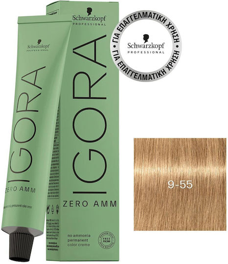 Schwarzkopf Igora Βαφή Μαλλιών Χωρίς Αμμωνία 9-55 Ξανθό Πολύ Ανοιχτό Έντονο Χρυσό 60ml