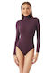 Minerva Long Sleeve Turtleneck Bodysuit Purple