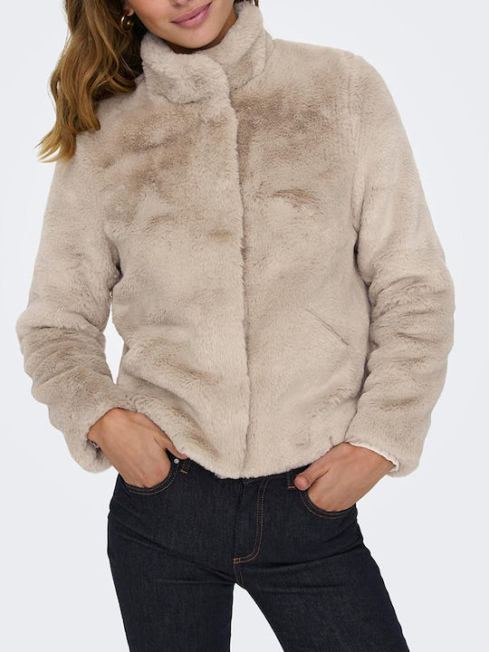 Only Women's Short Fur Camel