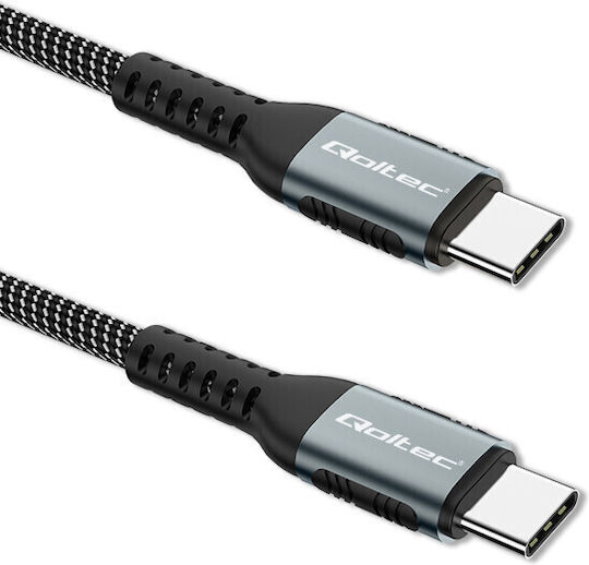 Qoltec USB 3.1 Cable USB-C male - USB-C 100W Μαύρο 1.5m 52358