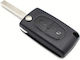 Car Key Shell with Blade with 2 Buttons for Citroen / Peugeot