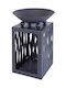Ambiance Kamin Draußen Metallisch Schwarz 44x44x63cm