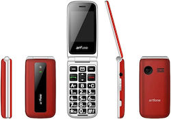 Artfone F20 Dual SIM Mobile Phone with Large Buttons (Greek Menu) Red