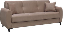 Dario Three-Seater Fabric Sofa Bed Brown 210x80cm