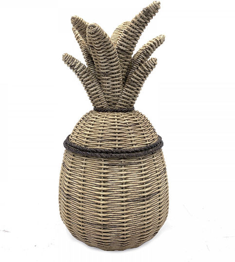 Zaros Φοντανιέρα Γυάλινη με Καπάκι 15.5x30cm Καφέ