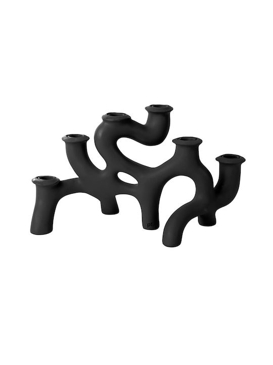 Present Time Candle Holder Polyresin in Black C...