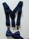 TakTakBaby Kids Suspenders Set with Tie with 3 Clips Navy Blue