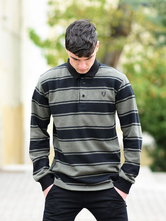 Mohicans Black Line Polo Μπλούζα Μακρυμάνικη Χακί