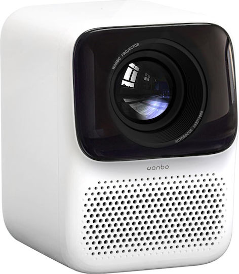 Wanbo T2 Max New Mini Projektor LCD Full HD LED-Lampe mit Wi-Fi und Eingebauten Lautsprechern Weiß