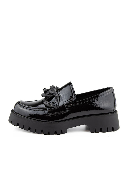 Nineta643 Damen Mokassins in Schwarz Farbe