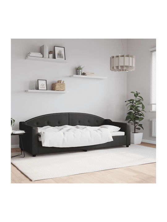 Sofa Bett Einzelbett Mit Stoff bezogen Schwarz ...