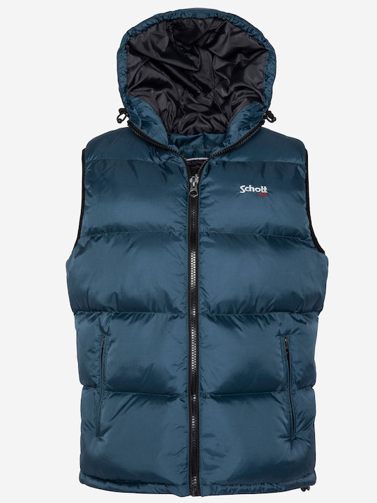 Schott NYC Αμάνικο Μπουφάν Μπλε