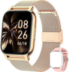 Popglory P66 Oțel inoxidabil Smartwatch (Rose G...