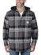 Μακρυμάνικo Φανελένιο Overshirt σε Φαρδιά Γραμμή Καρό Μαύρο