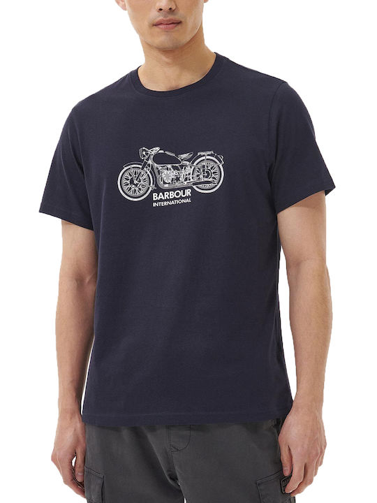 Barbour T-shirt Bărbătesc cu Mânecă Scurtă Albastru marin