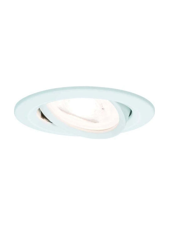 Paulmann Round Metallic Recessed Spot with Integrated LED and Warm White Light White 6x6cm. 1pcs