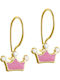 Papoulidis Jewellery Детски Обеци Studs Коронки от Злато 9K Розов