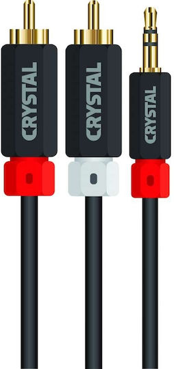 Crystal Audio TRRS 3.5mm Male - RCA Male Audio Cable Black 1.8m with Gold Plated Terminals 381516