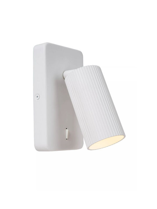 Lucide Lightning Μοντέρνο Φωτιστικό Τοίχου με Ντουί GU10 και Διακόπτη Λευκό