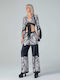 Damen Stoff Hose Schwarz