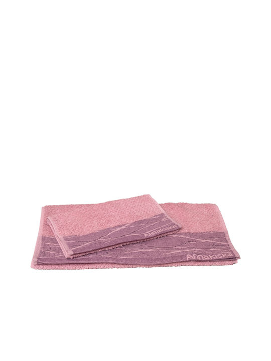 Anna Riska Badetuchset 3Stk Nefeli Lilac Pink Gewicht 600gr/m²