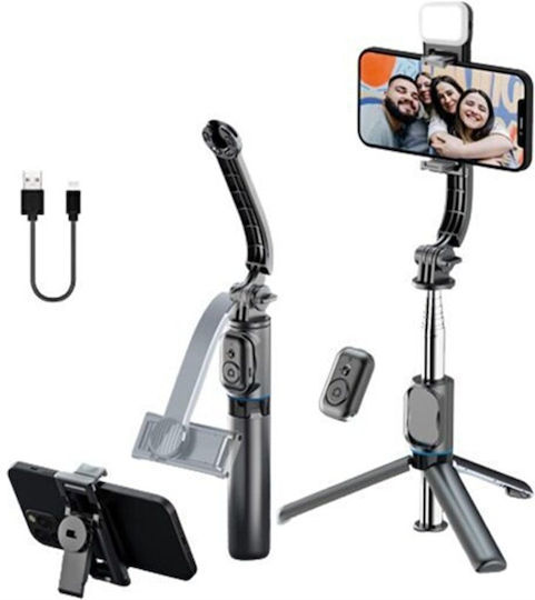 Awei X49 Selfie Stick Cell Phone Tripod Bluetooth with Black Lighting
