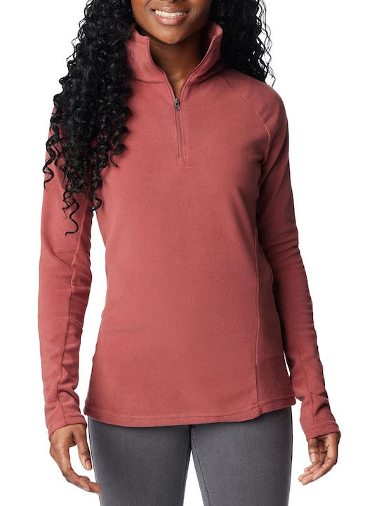 Columbia Glacial Iv 1/2 Women's Athletic Fleece Blouse Long Sleeve with Zipper Pink
