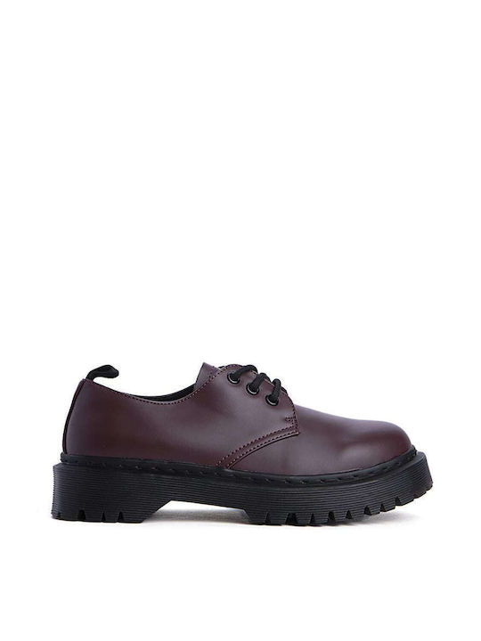 Keep Fred Γυναικεία Oxfords σε Μπορντό Χρώμα