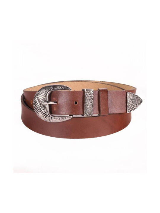 Gem Leathers Leather Women's Belt Tabac Brown